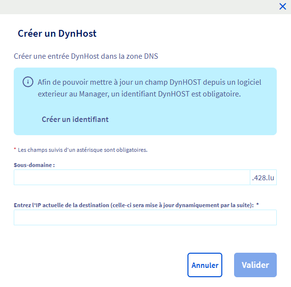 Créer un DynHost chez OVH