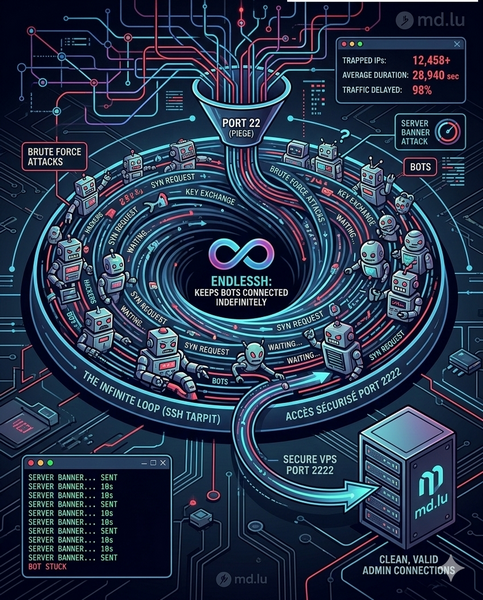 Sécuriser SSH VPS avec EndlessSSH - HoneyPot