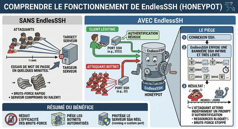 Sécuriser SSH VPS avec EndlessSSH - HoneyPot