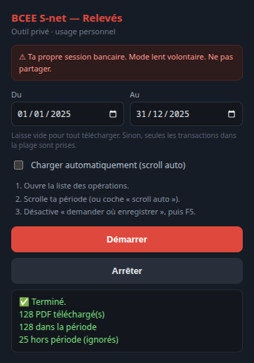 télécharger relevés Spuerkeess automatiquement ...